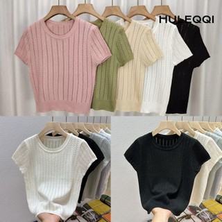 HULEQQI Áo dệt kim Twisted Stitch Thanh lịch