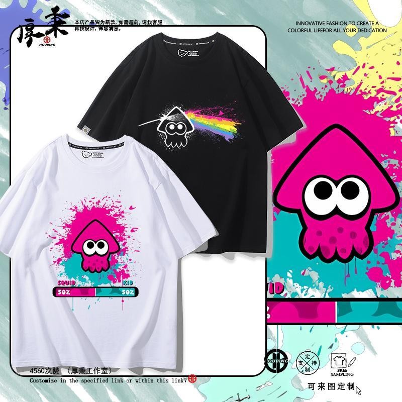 2024Splatoon Spladun Jet Warrior 3 Hàng Hóa Cotton Nguyên Chất Áo Thun Tay Ngắn Nam Nữ Mùa Hè Cotton