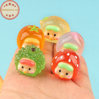  [NUkids DIY] 9 bé Hoạt Hình Dạ Quang Trái Cây Búp Bê Mini Hình Micro Phong Cảnh Trang Trí Bức Tượng Nhỏ Dễ Thương