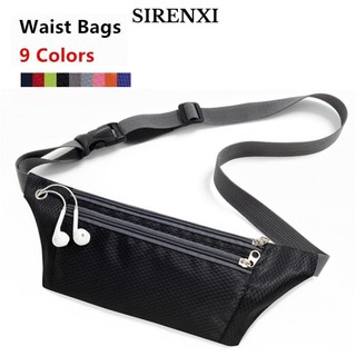 SIRENXI đeo thắt lưng vải canvas nhiều ngăn chống nước thời trang thể thao thường ngày cho nam nữ