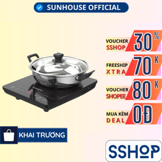 Bếp Từ Đơn Điện Tử Cảm Ứng Sunhouse SHD6805 Tặng Kèm Nồi Lẩu Inox - Hàng Chính Hãng - SSHOP MALL