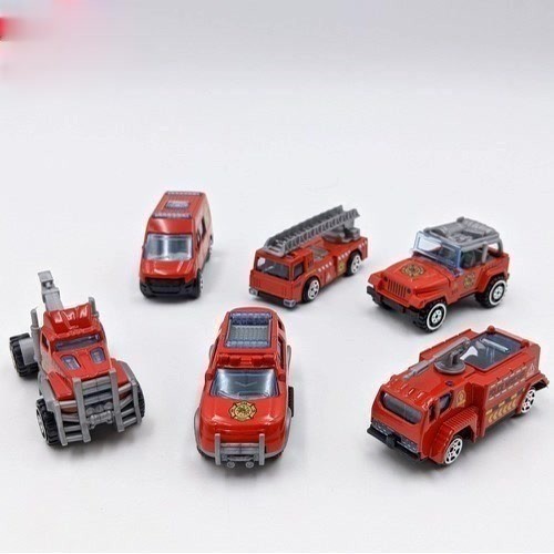 Bộ 6 xe mô hình cứu hỏa - k145A.
