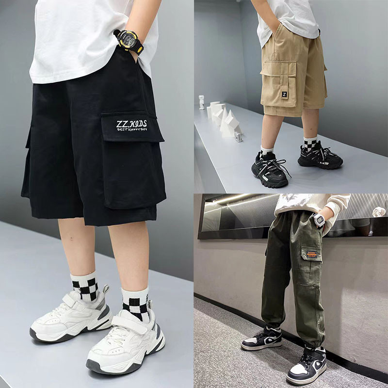 Quần short, dài kaki trẻ em nam, quần vải kaki túi hộp thời trang cho bé trai size nhỡ đại 18-52kg, quần bé trai đi học