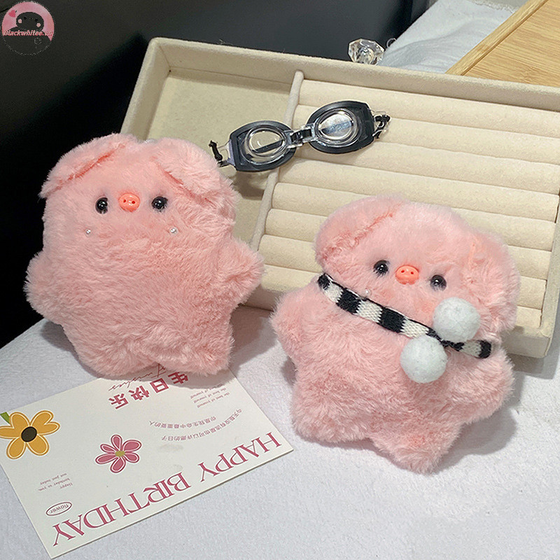 Bwhte Kawaii Lợn Hồng Móc Khóa Sang Trọng Nhồi Bông Mềm Chirping Mặt Dây Chuyền Lợn Cho Túi Đi Học H