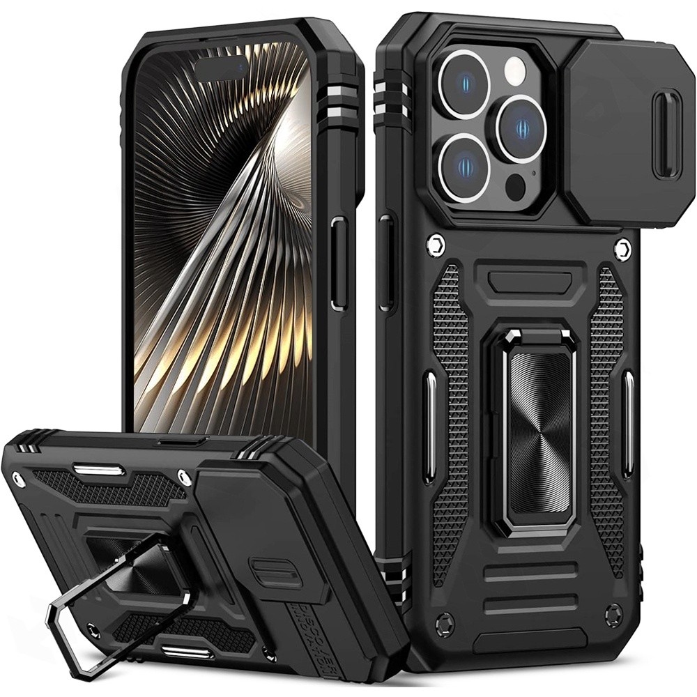 Ốp Lưng Cứng Chống Sốc Có Chân Đế Kim Loại Cho iPhone 16 Pro Max 15 Pro Max 14 Pro Max 13 Pro Max ZQ