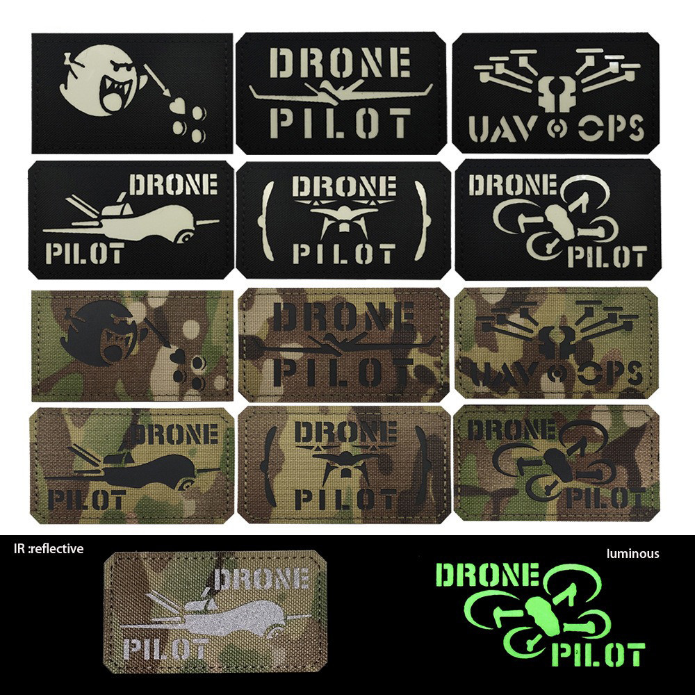 Miếng dán phản quang hồng ngoại Thiết kế mới nhất Huy hiệu DRONES ZONES Miếng dán phát sáng Drone Kh