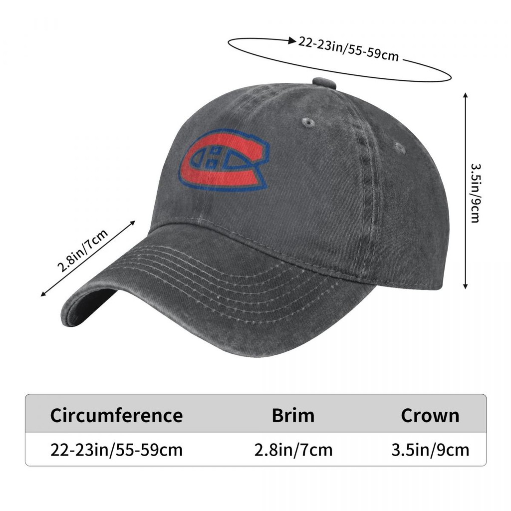 Mũ Cao Bồi Montreal Canadiens Logo NHL Cho Người Lớn - 100% Cotton, Cong Vành Chống Nắng