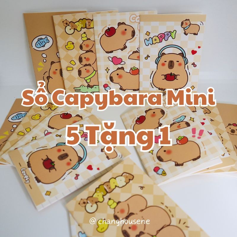 [Capybara] Set 5 quyển sổ tay mini Capybara ghi chú mini cute dễ thương giá rẻ đẹp nhỏ gọn bỏ túi ch