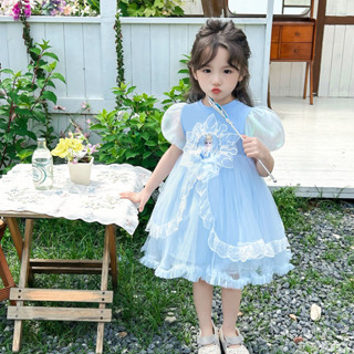 [HỎA TỐC] Váy đầm Elsa thân áo cotton mềm mịn tùng váy voan xòe nhẹ nhàng cho bé gái