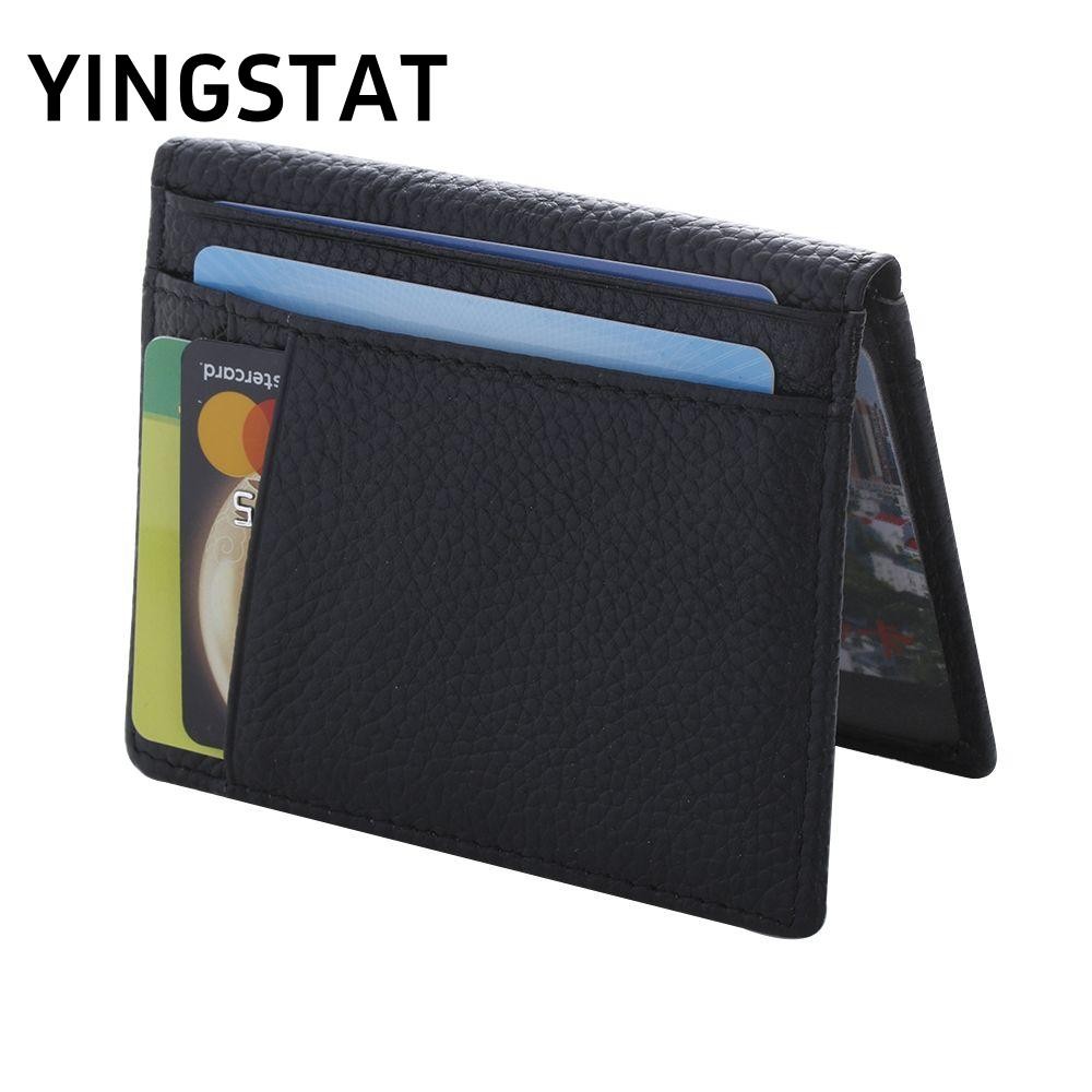 YINGSTAT Ví da mini siêu mỏng gập đôi