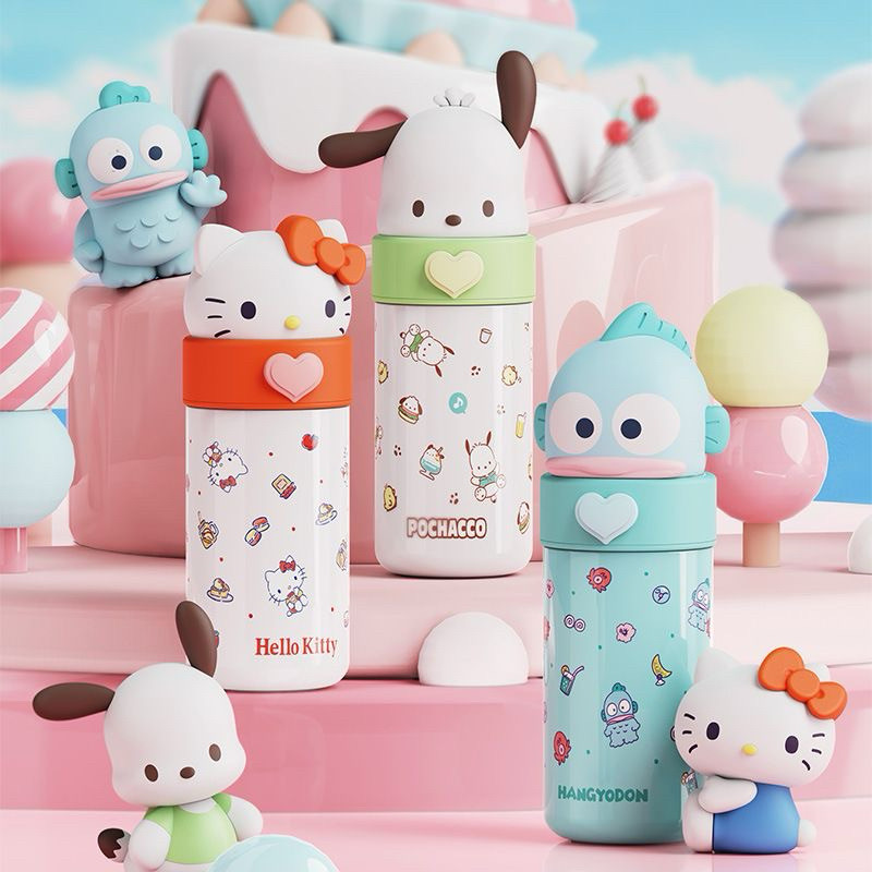 Bình nước giữ nhiệt in hình sario, loopy, cá hề vô cùng đáng yêu -TiNi