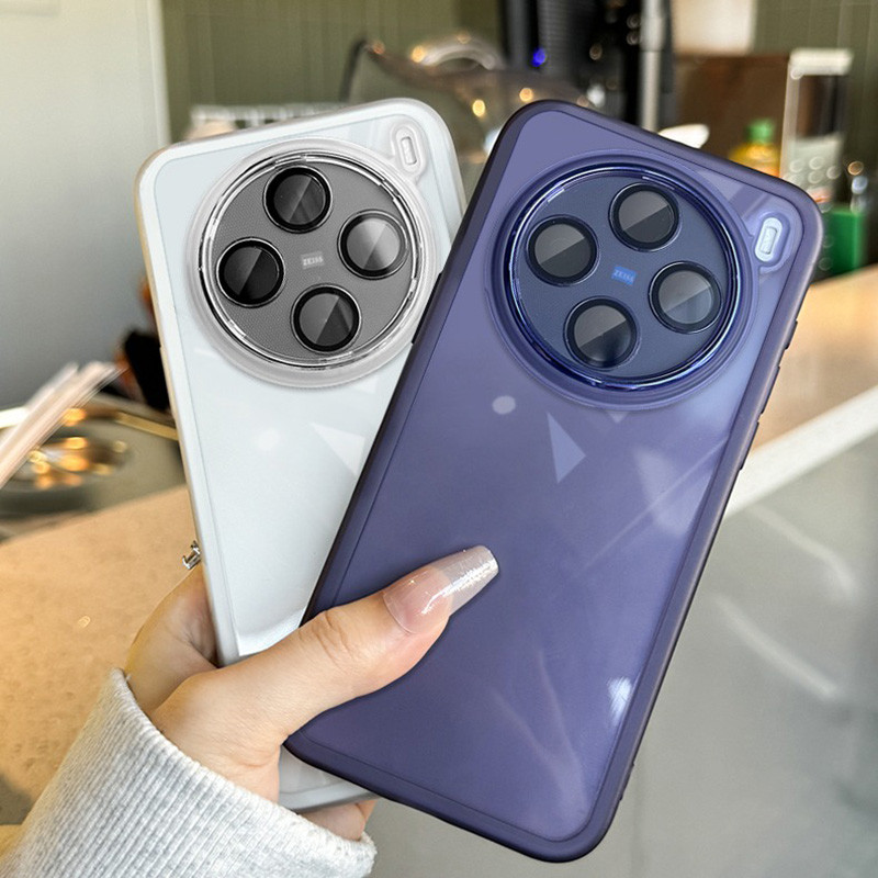 Dành Cho Vivo X200 / X200 Pro / X200 Pro mini Matte Clear Chống Sốc Có Nắp Camera Bảo Vệ Ống Kính Vỏ Chống Sốc