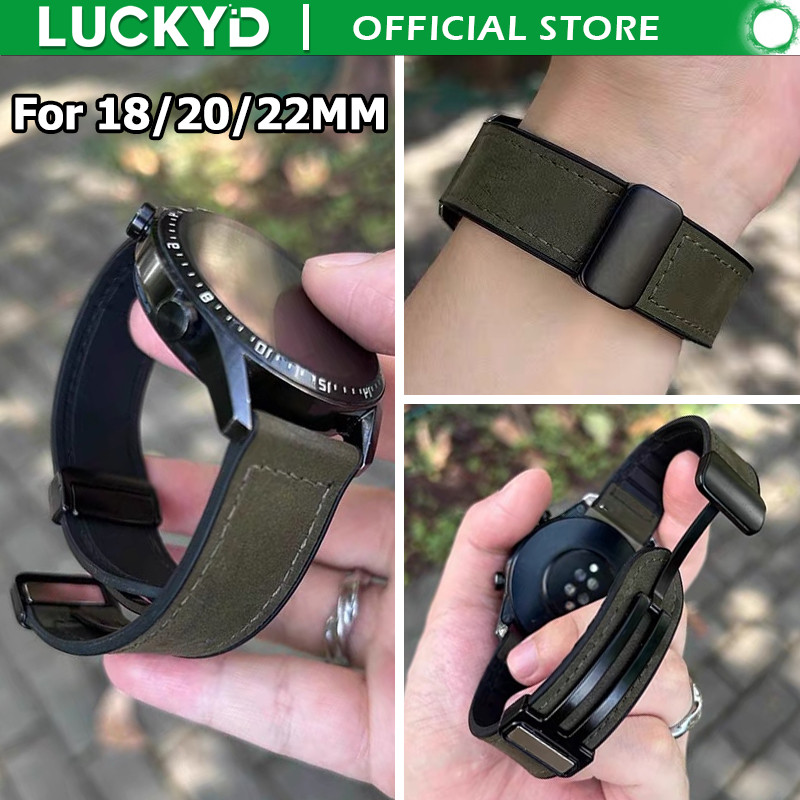 Luckyd 18mm 20mm 22mm Dây đeo khóa kim loại bện từ tính cho Samsung Galaxy Smart Watch 7 6 5 4 3, Dâ