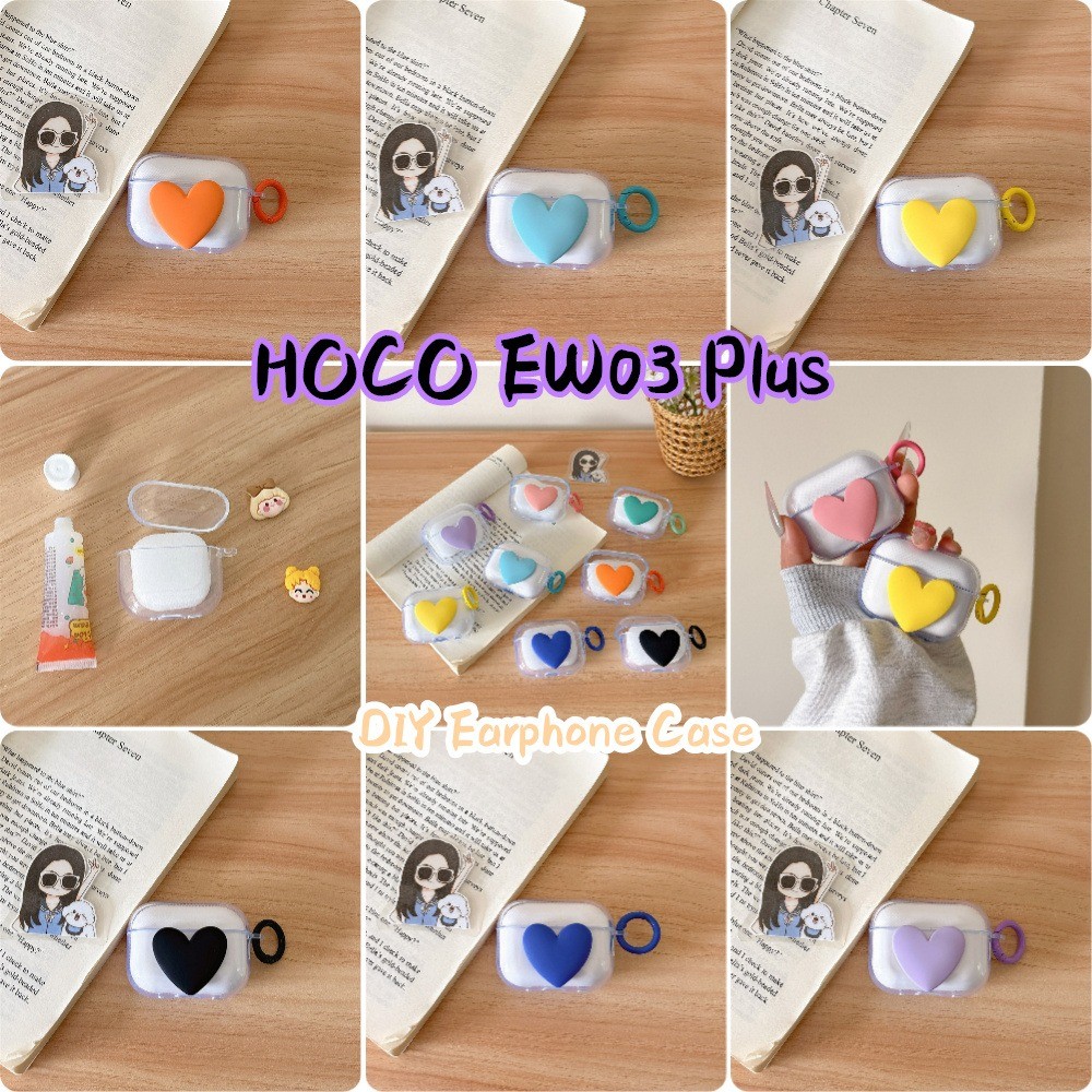 Dành Cho HOCO EW03 Plus Vỏ Silicon Mềm DIY Nhiều Màu Sắc Đào Trái Tim Tai Nghe Vỏ NO.2