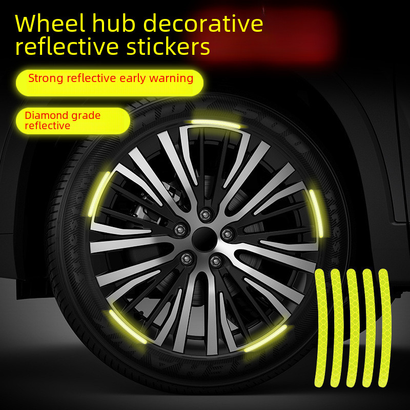 New Product#Car Battery Car Warning Reflective Wheel Sticker Night Glow Sticker Custom Modified Car 