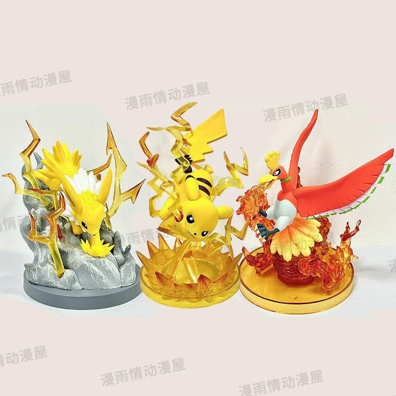 Pokémon Pokémon Pokémon Trick Art Gallery Fire Phoenix Ray Elf Pikachu Hình Đồ trang trí mô hình