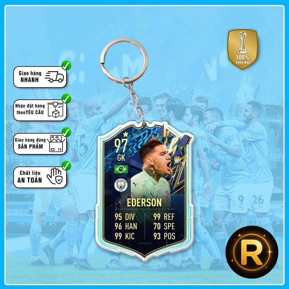 Móc Khóa Ederson, CLB bóng đá Manchester City ☘️MÓC KHÓA  CẦU THỦ☘️- RIN HUDA