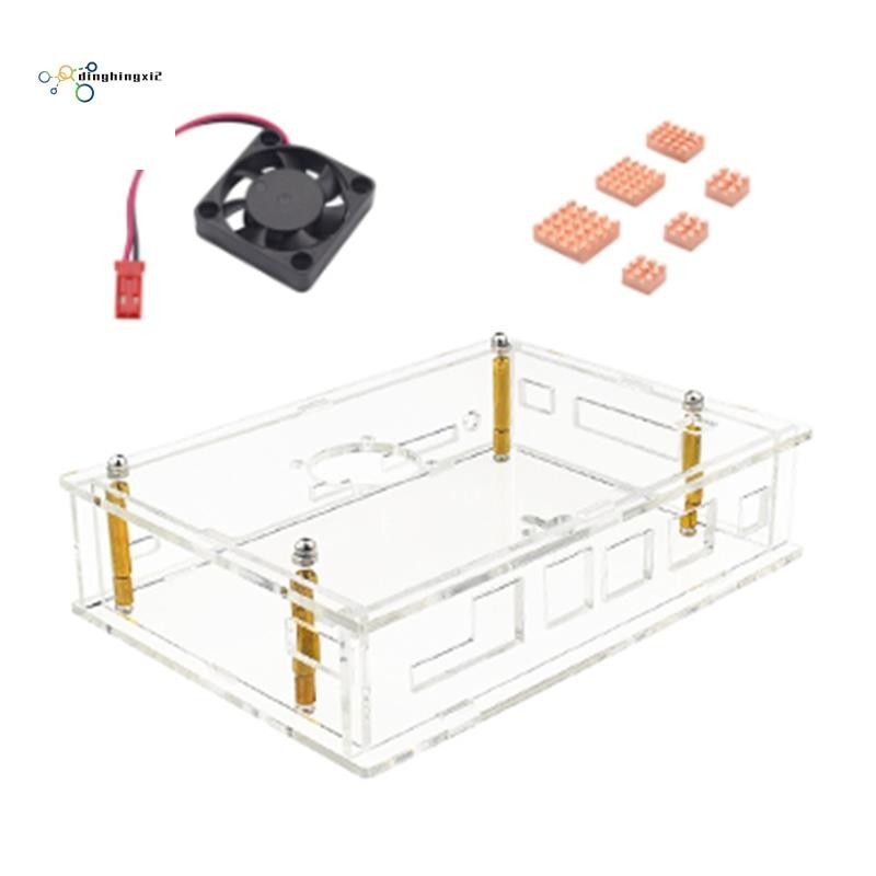 Dành Cho Banana Pi -F3 Vỏ Acrylic Trong Suốt Bảo Vệ Có Quạt Làm Mát Cho Banana Pi -F3 Ban Phát Triển