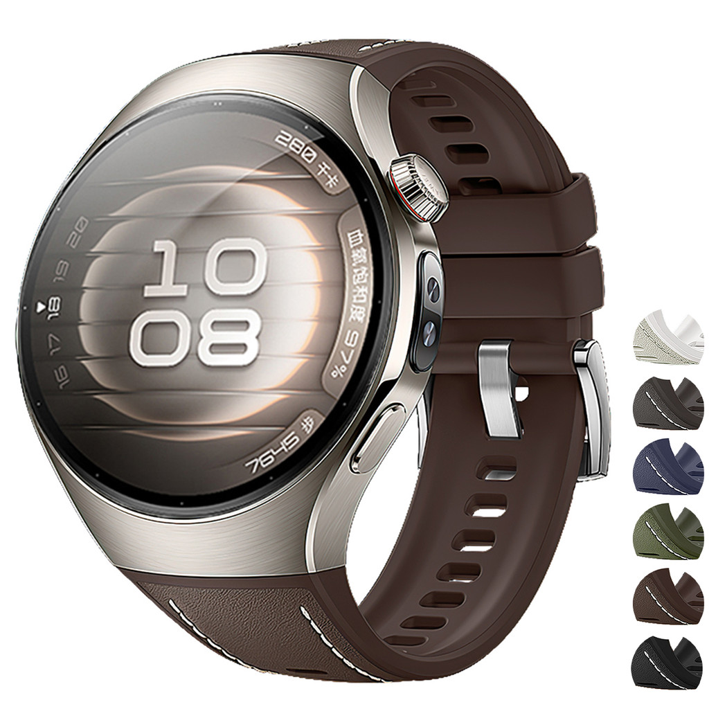 Dây Đeo Silicon Da Cho Huawei Watch 5 46MM Không Có Khoảng Cách Dây Cao Su Mềm Cho Huawei Watch 5 42