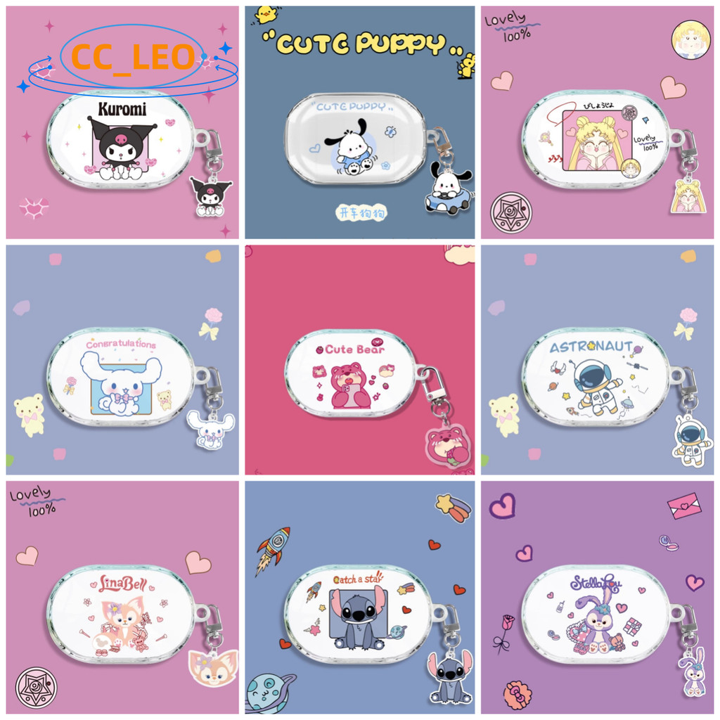 for Baseus Bowie E18 Case Clear TPU Soft Case Cute Snoopy Stitch Pendant Suitable for Baseus Bowie E