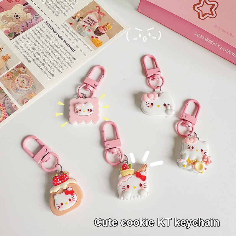 Kitty Biscuit Key Chain Backpack Cute Cartoon Pendant Girl Heart