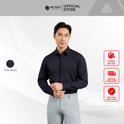 Áo sơ mi dài tay nam Phan Nguyễn, chất liệu bamboo, ít nhăn, kháng khuẩn, form slim fit SMD.1415