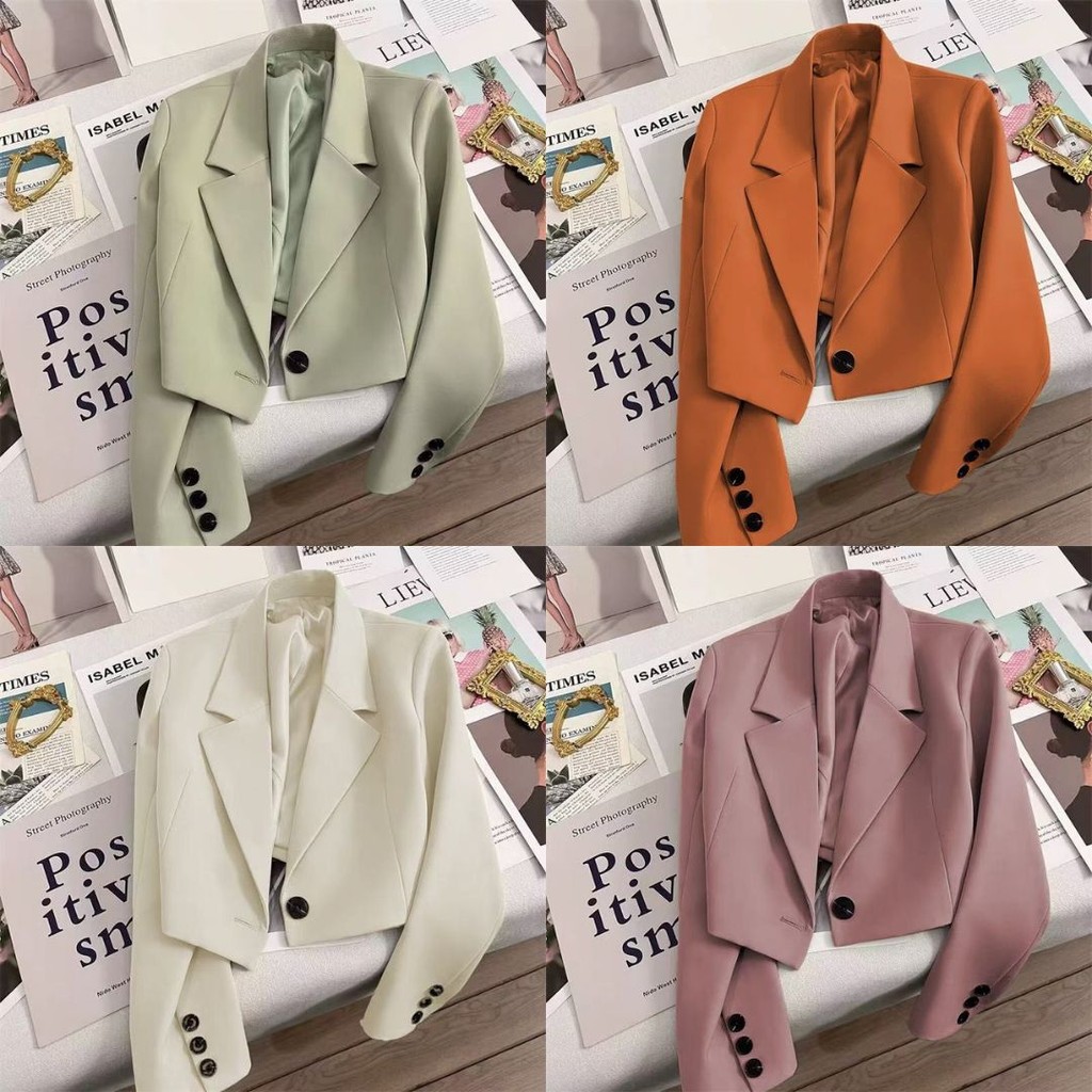 GNA Crop Blazer Nữ SUIT Áo Sơ Mi Chỉ Nửa Tay Dài Plus Size Nữ Có Thể Mặc Nó. SUIT-31