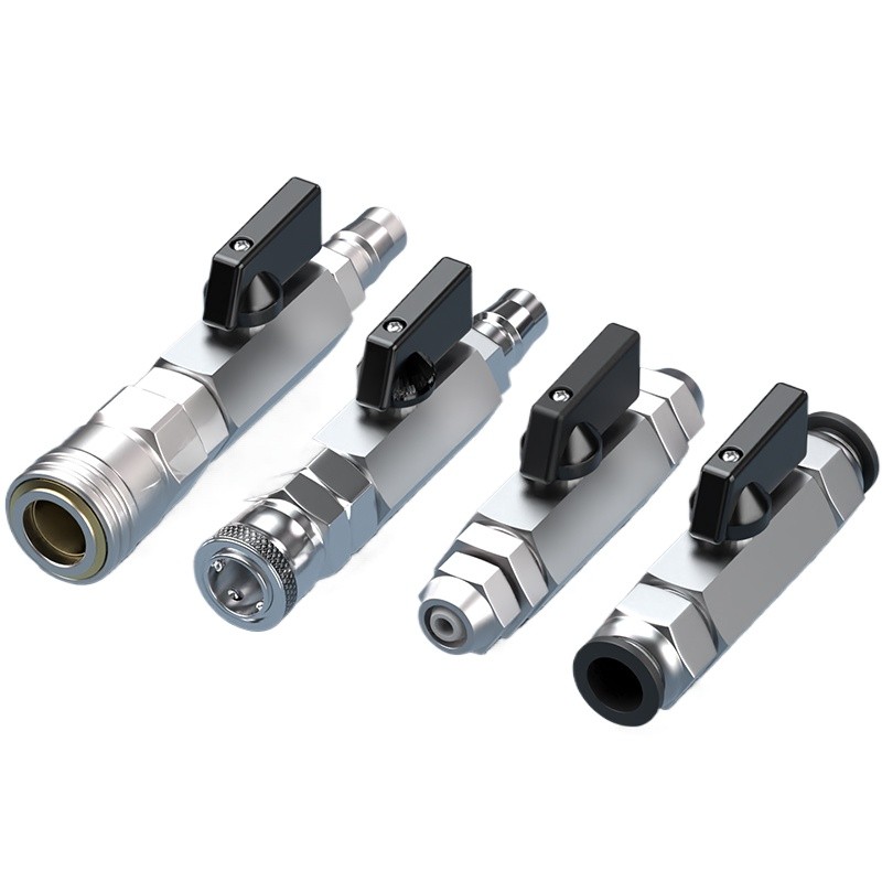 [MY666] Van công tắc khí quản Van bi nhỏ Mini Van kết nối nhanh Thẳng qua máy nén khí nén Van điều k