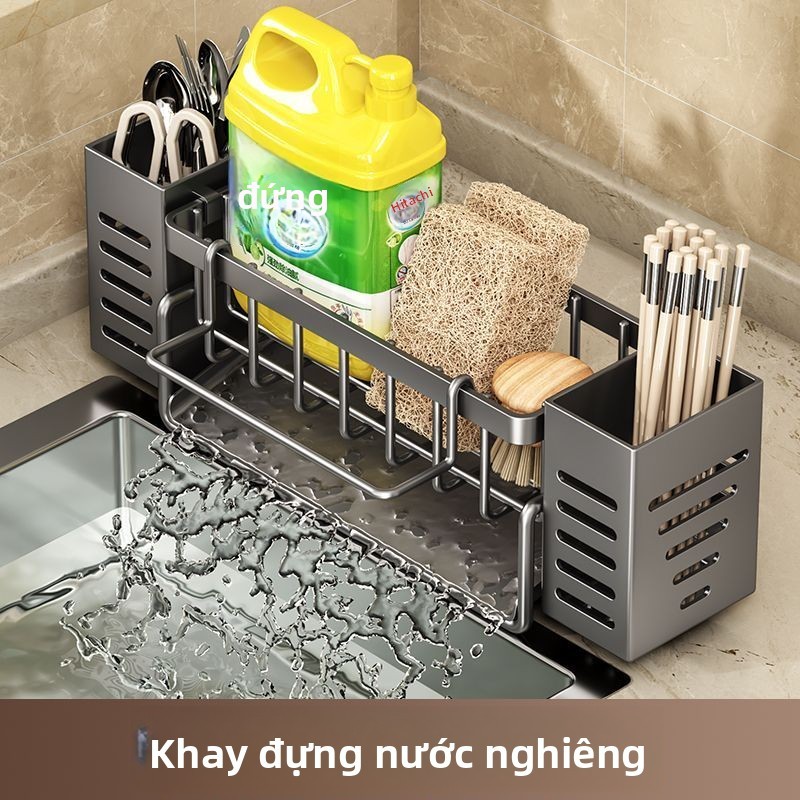 【FREE SHIP】Giá đỡ Asphalt Countertop Rack Chậu rửa đa chức năng Vòi thu thập dây Patcher