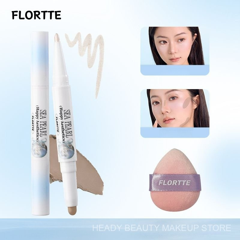 FLORTTE Glass Sea Series Dual-Ended Highlighter Contour Pen Mũi Shadow Pen 5RZ