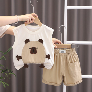 Set Áo Thun Sát Nách Capybara Quần Đùi Cho Bé Trai 1 2 3 4 5 Tuổi MINTSCLOSET Quảng Châu - TN3402