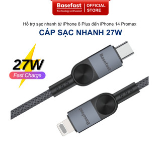 Dây sạc nhanh 27W Basefast cáp bọc dù đầu kim loại chống gãy cho Xs max 11 12 13 14 pro max