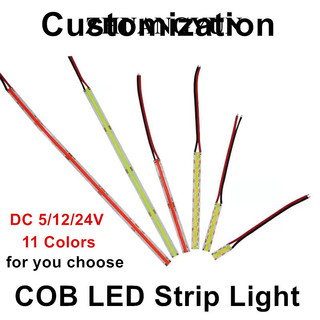 Dải đèn Led COB DC 5V 12V 24V cho thiết bị máy nhạc cụ Đèn báo Đèn tín hiệu Mô hình đồ chơi DIY Chiếu sáng bàn Tùy chỉnh Đèn ruy băng băng linh hoạt (9 màu)