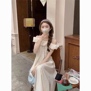 Váy Liền Hai Dây Trễ Vai Váy Dài Tôn Dáng Thon Gọn Eo Đi Nghỉ Siêu Cổ Tích Chữ A Thiết Kế Mẫu Mới Mùa Hè