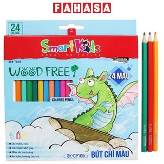Bút Chì Màu Smart Kids 24 Màu Wood Free SK-CP105