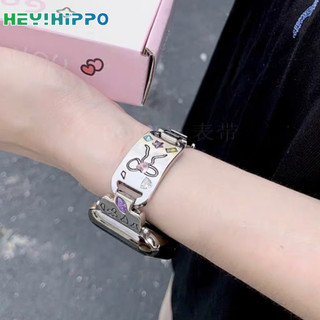 Thích hợp cho dây đeo bằng thép không gỉ kim loại 9 / 8 / 7 / 6 / SE / 5 / 4 với thiết kế mới họa tiết bướm phù hợp cho iwatch 49 / 45 / 44 / 42 / 41 / 40 / 38 / mm