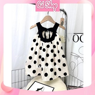 Xả Váy đầm chấm bi đen CS28 cho bé gái