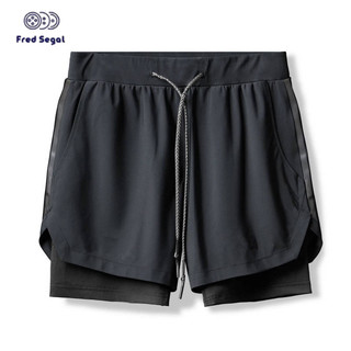 Men's Summer Workout Anti-Exposure Multi-Pocket Quick-Drying Breathable Double Layer Running Exercise Shorts Thin Five Points Basketball Shorts Rmax