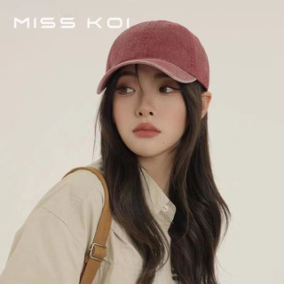 Misskoi  Phiên Bản Hàn Quốc Mũ Bóng Chày Thường Ngày Rửa Đau Khổ Nữ Retro Tất Cả Trận Đấu Bốn Mùa Tấm Che Nắng Màu Trơn Tùy Chỉnh Embro