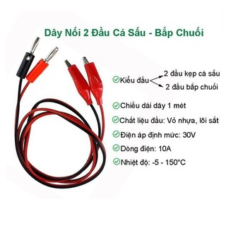 Dây nối kẹp hai đầu cá sấu - bắp chuối dài 1 mét