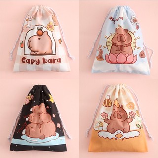Capybara Dây Rút Túi Dây Rút capybara Túi Vải Nhỏ Đồ lặt vặt Túi Bảo Quản Túi Đựng Mỹ Phẩm Túi Vệ Sinh Di Động