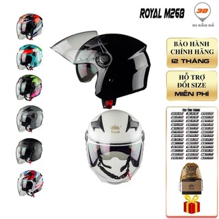 MŨ BẢO HIỂM ROYAL M268 VÀ KÍNH MÀU THAY THẾ ( TẶNG KÈM BOX, TÚI RÚT VÀ 2 TEM TỈNH THÀNH)