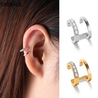 Bộ 1/3 Khuyên Tai Đính Đá Không Xỏ Thời Trang Cho Nam Và Nữ