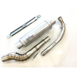 Pô leovince TRẮNG full cổ cong 2 khúc 304 gắn cho nhiều loại xe Phụ Kiện Phụ Tùng