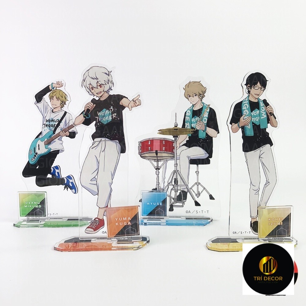 Standee WORLD TRIGGER ver BAN NHẠC Kỷ nguyên Trigger tượng acrylic standee anime mica chibi trang tr