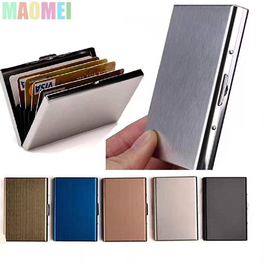 Maomei Hộp đựng danh thiếp Hộp đựng thẻ tín dụng bằng thép không gỉ chống nước 6 thẻ Phụ kiện du lịch Thẻ tín dụng Album Hộp đựng thẻ ngân hàng