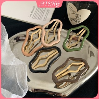 Aishg Kẹp Tóc Kim Loại Cô Gái Phong Cách Ngọt Ngào Tóc Hình Đám Mây Rỗng Gãy Tóc Bb Kẹp Trước Nổ Bên Kẹp Tóc Phụ Kiện Tóc Thời Trang