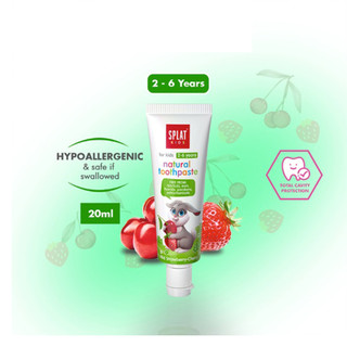 Kem Đánh Răng Cho Bé Từ 2-6 Tuổi SPLAT Kids Vị Dâu Rừng Và Cherry Bổ Sung Canxi Giúp Loại Bỏ Mảng Bám, Sâu Răng 20ml
