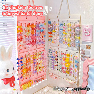 Giá treo kẹp tóc Mint Decor thiết kế nhiều ngăn setup các loại kẹp tóc gọn gàng phong cách Hàn Quốc 2 màu hồng/ trắng