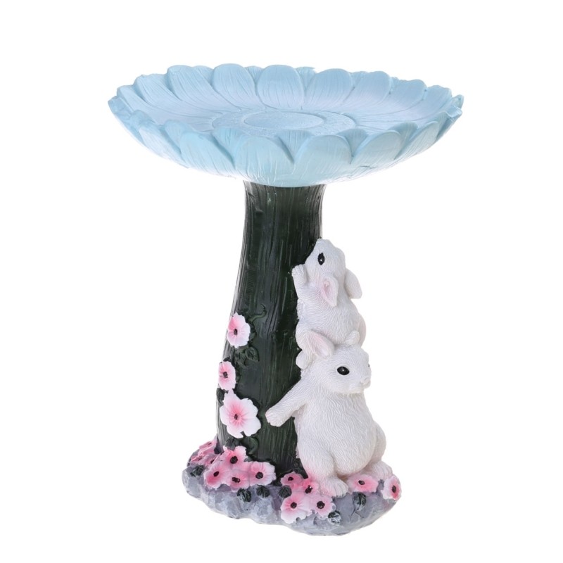 [SUIT] Bunny Bird Bath Bird Feeder Nhựa Vườn Tượng Điêu Khắc Trang Trí Chim
